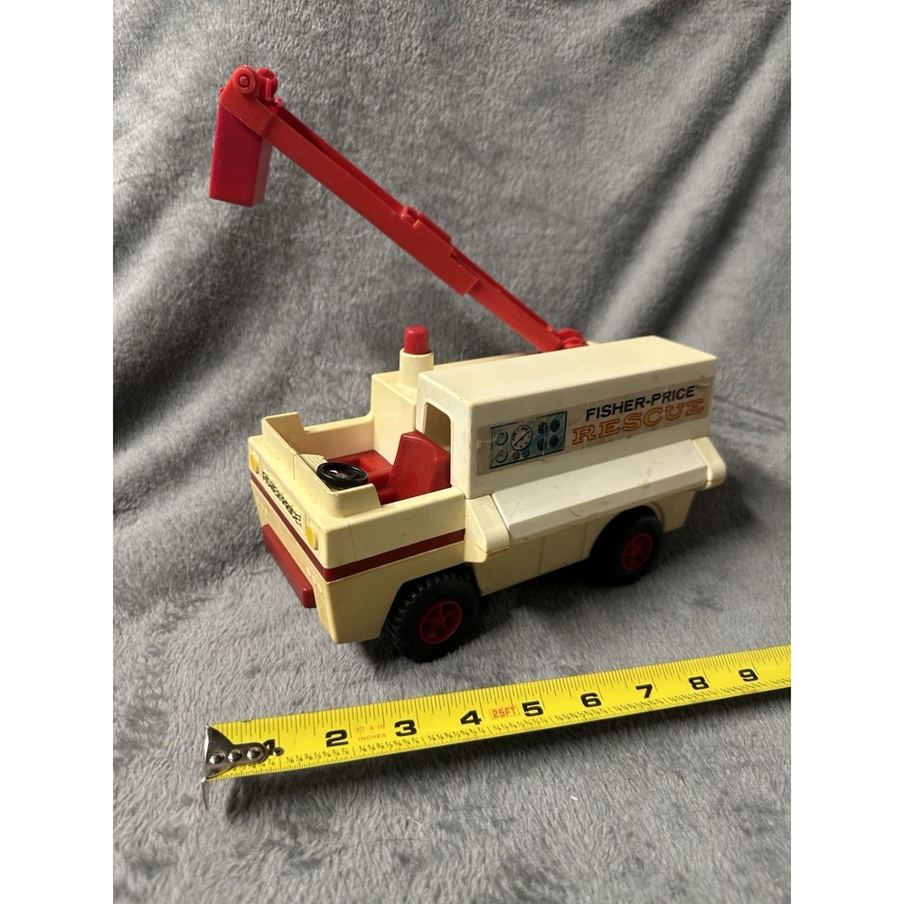 1974 Fisher Price Adventure Series  #303 Rescue Fire Truck Ambulance Vintage Toy